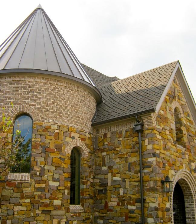 Standing seam metal roof turret.