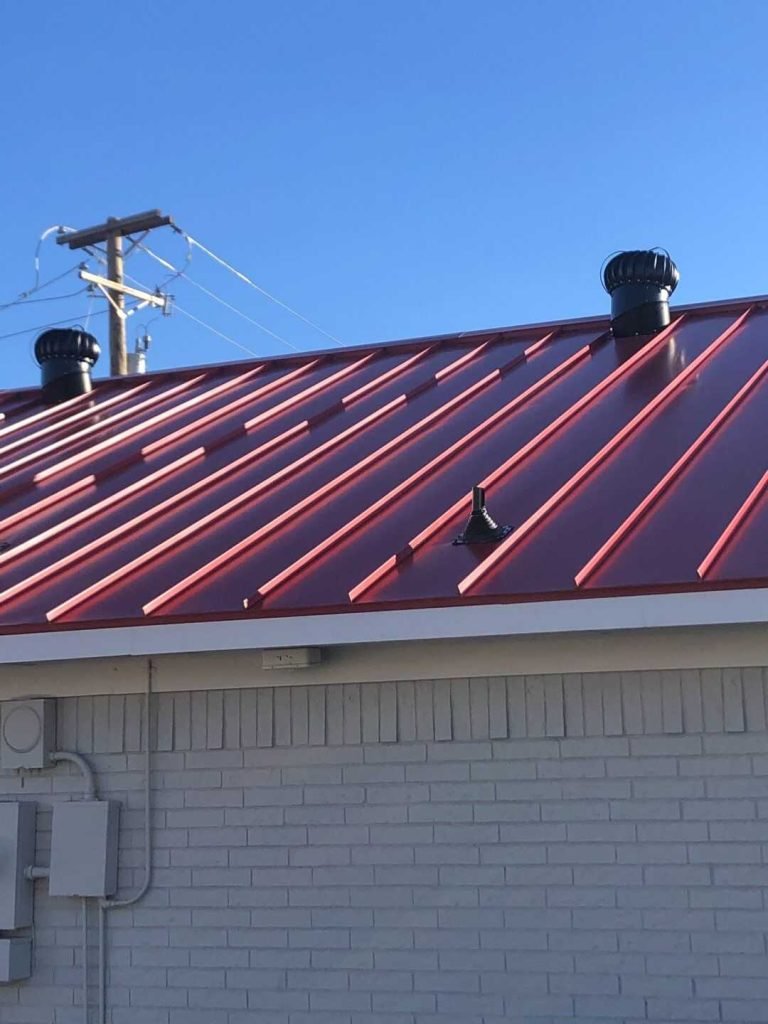 standing seam metal roof.