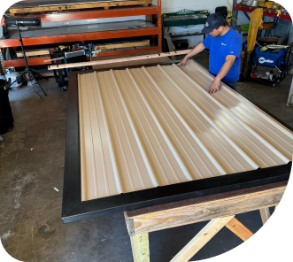 Custom metal roofing parts.