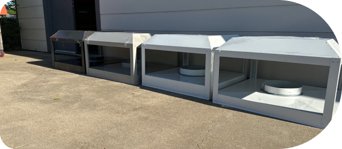 Custom metal roofing parts.